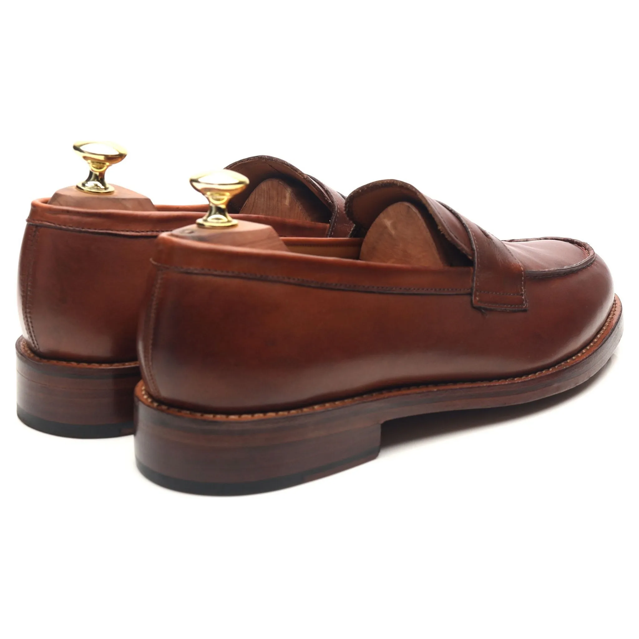 'Peter' Tan Brown Leather Loafers UK 7.5 E