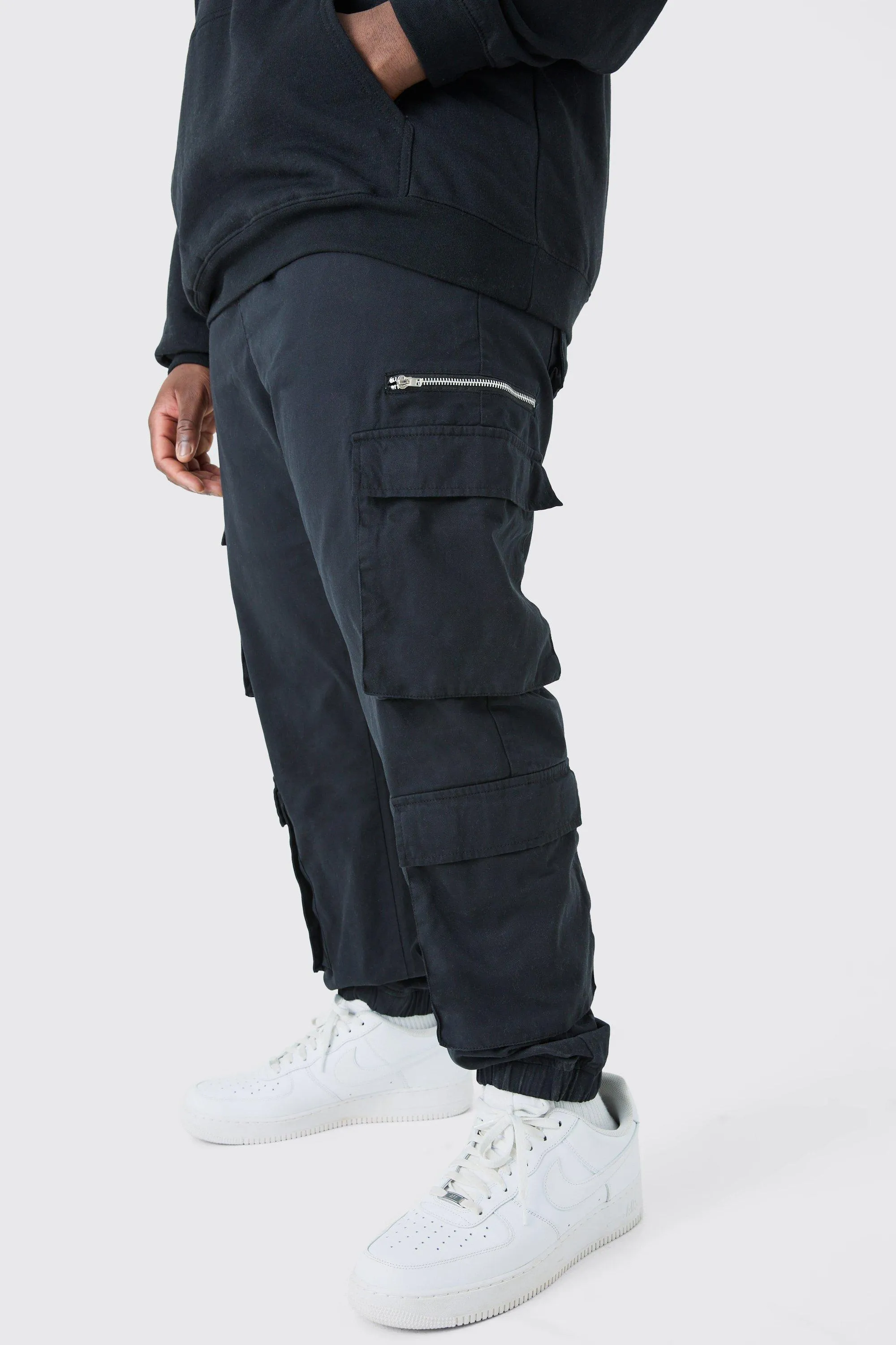 Plus Slim Fit Cuffed Cargo Pants