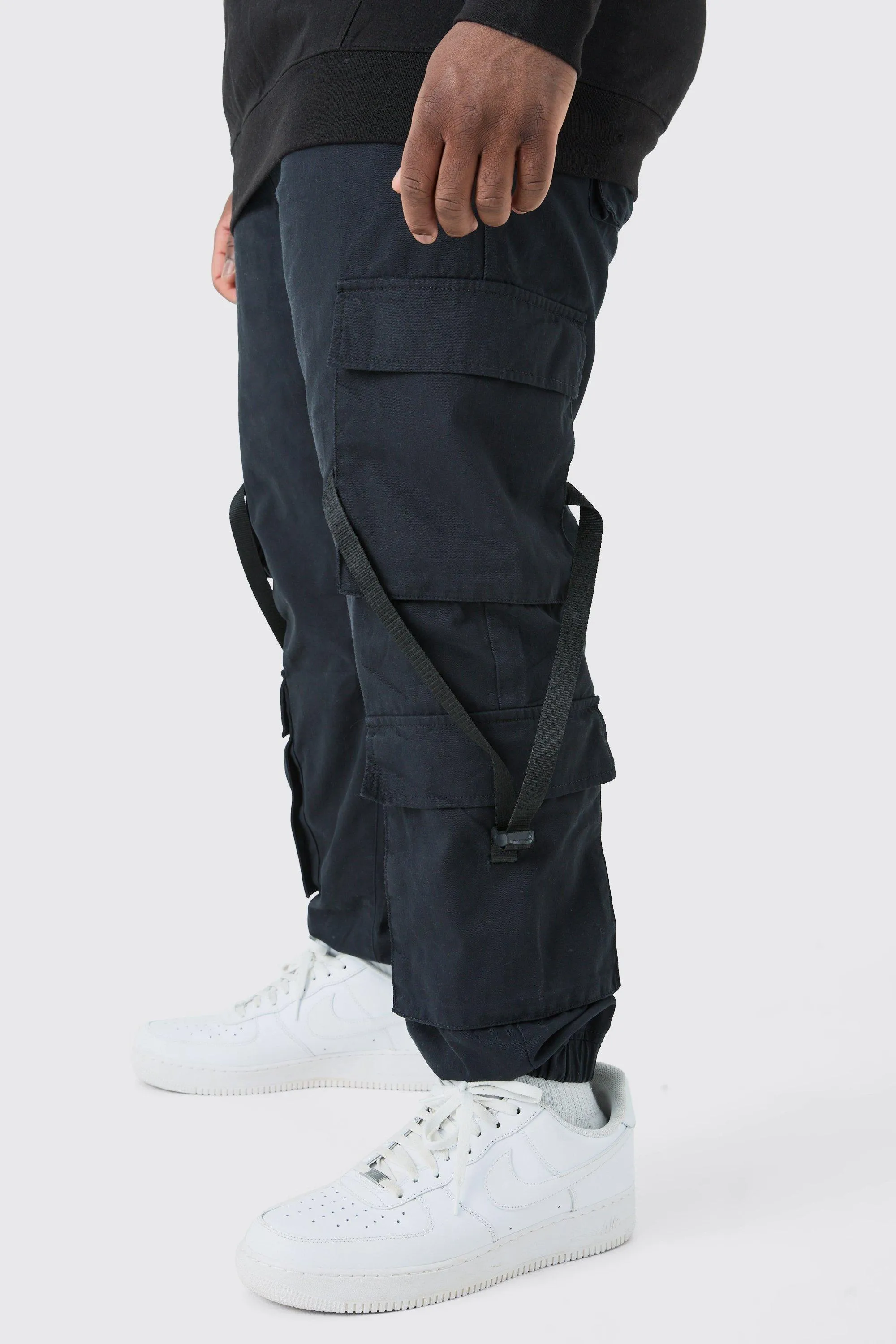 Plus Strap Detail Cuffed Cargo Pants