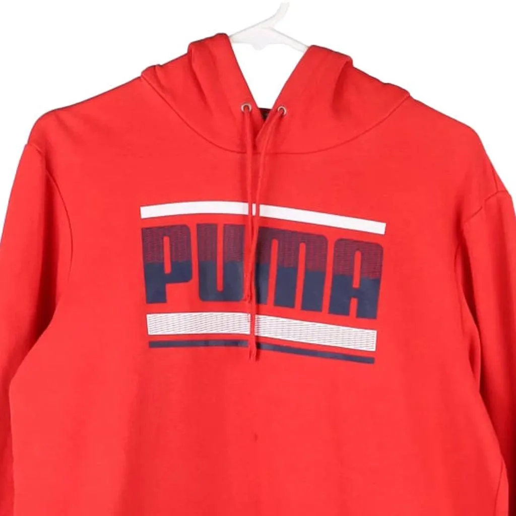 Puma Spellout Hoodie - Small Red Cotton