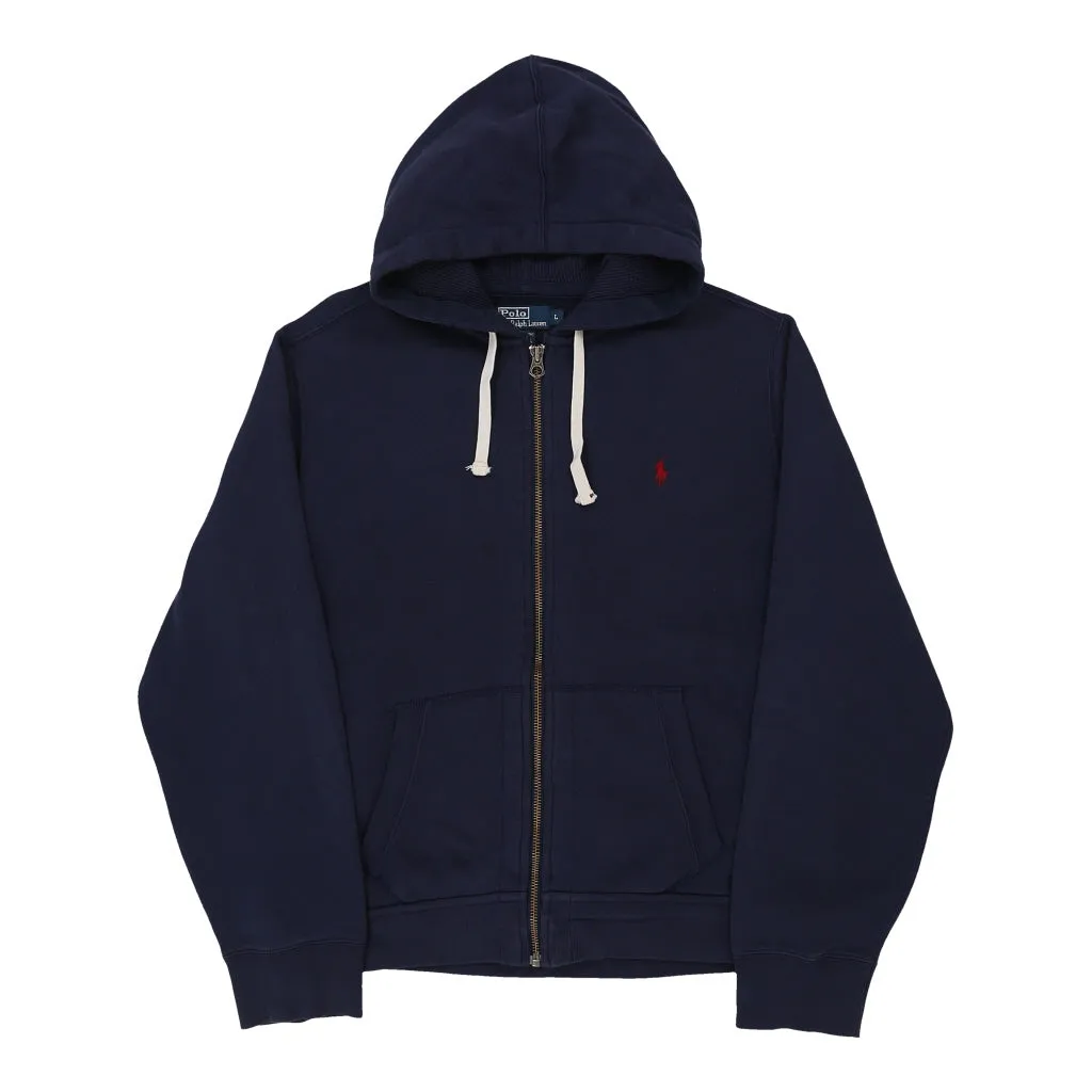 Ralph Lauren Hoodie - Large Navy Cotton Blend