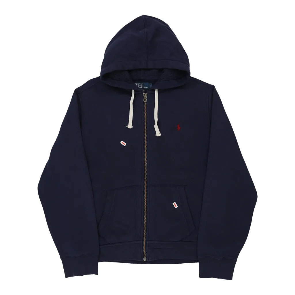 Ralph Lauren Hoodie - Large Navy Cotton Blend