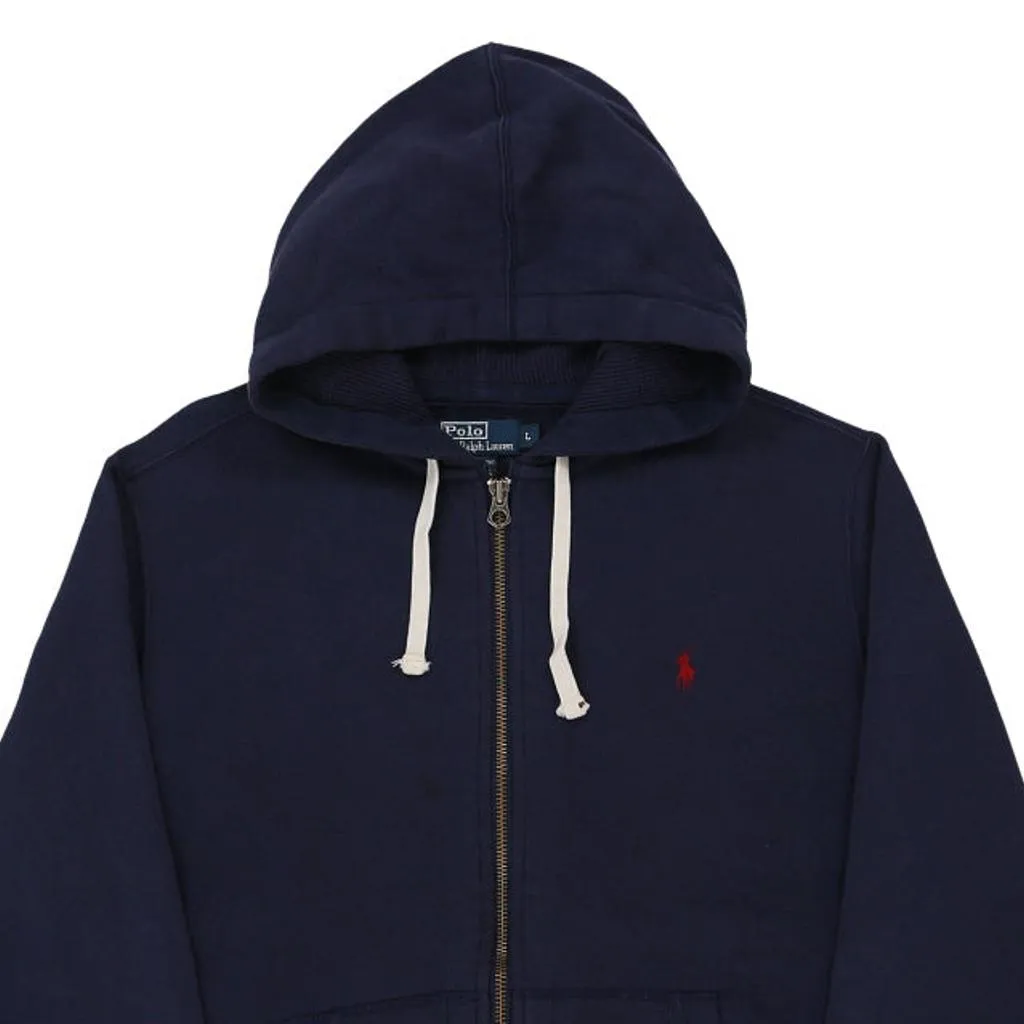 Ralph Lauren Hoodie - Large Navy Cotton Blend