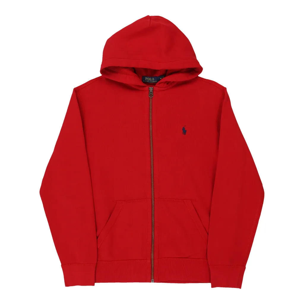 Ralph Lauren Hoodie - Medium Red Cotton Blend