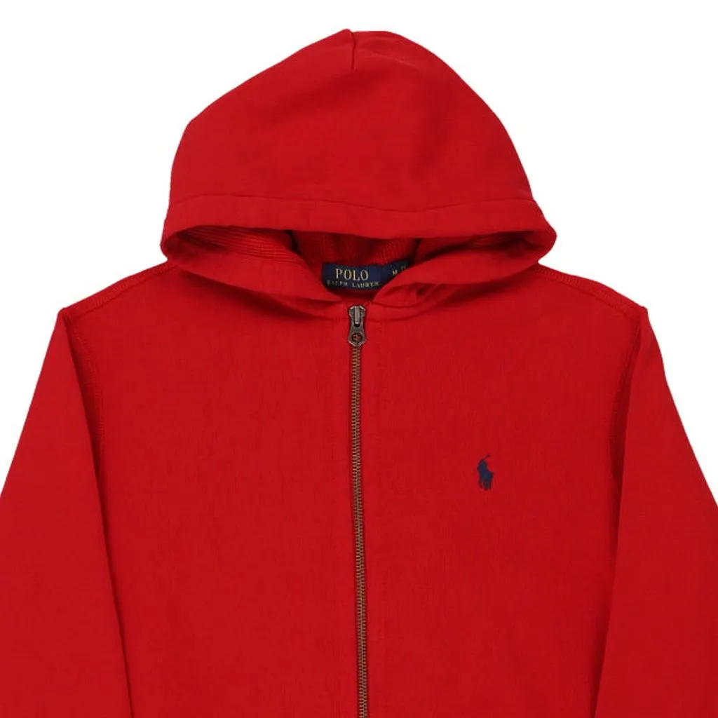 Ralph Lauren Hoodie - Medium Red Cotton Blend