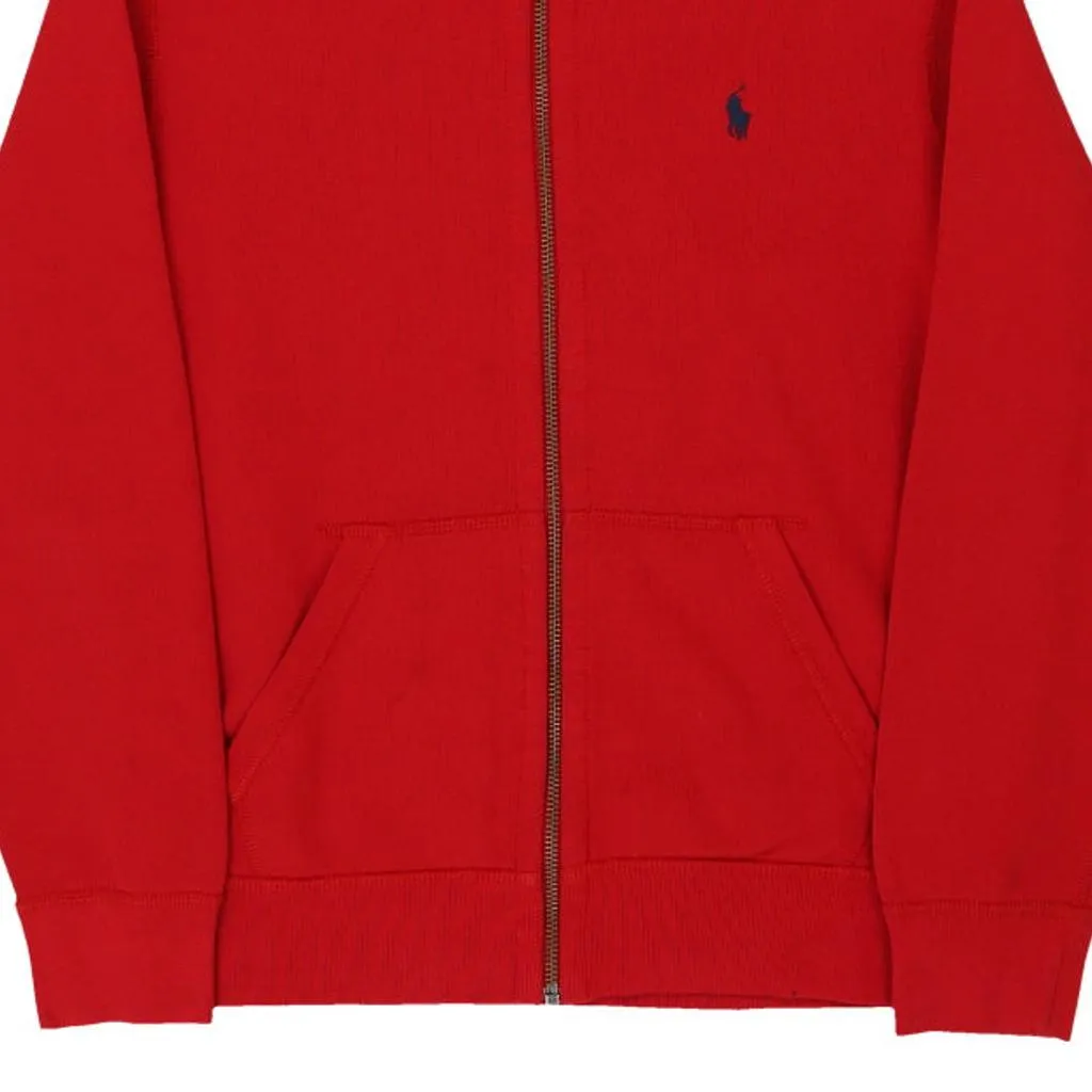 Ralph Lauren Hoodie - Medium Red Cotton Blend