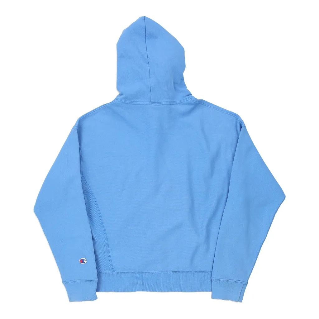 Reverse Weave Champion Hoodie - Large Blue Cotton Blend