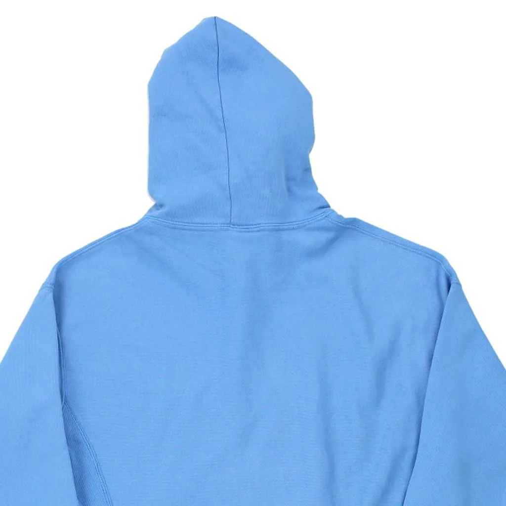 Reverse Weave Champion Hoodie - Large Blue Cotton Blend