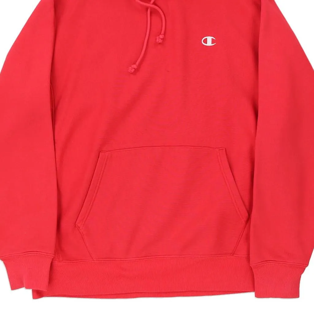 Reverse Weave Champion Hoodie - Large Red Cotton Blend