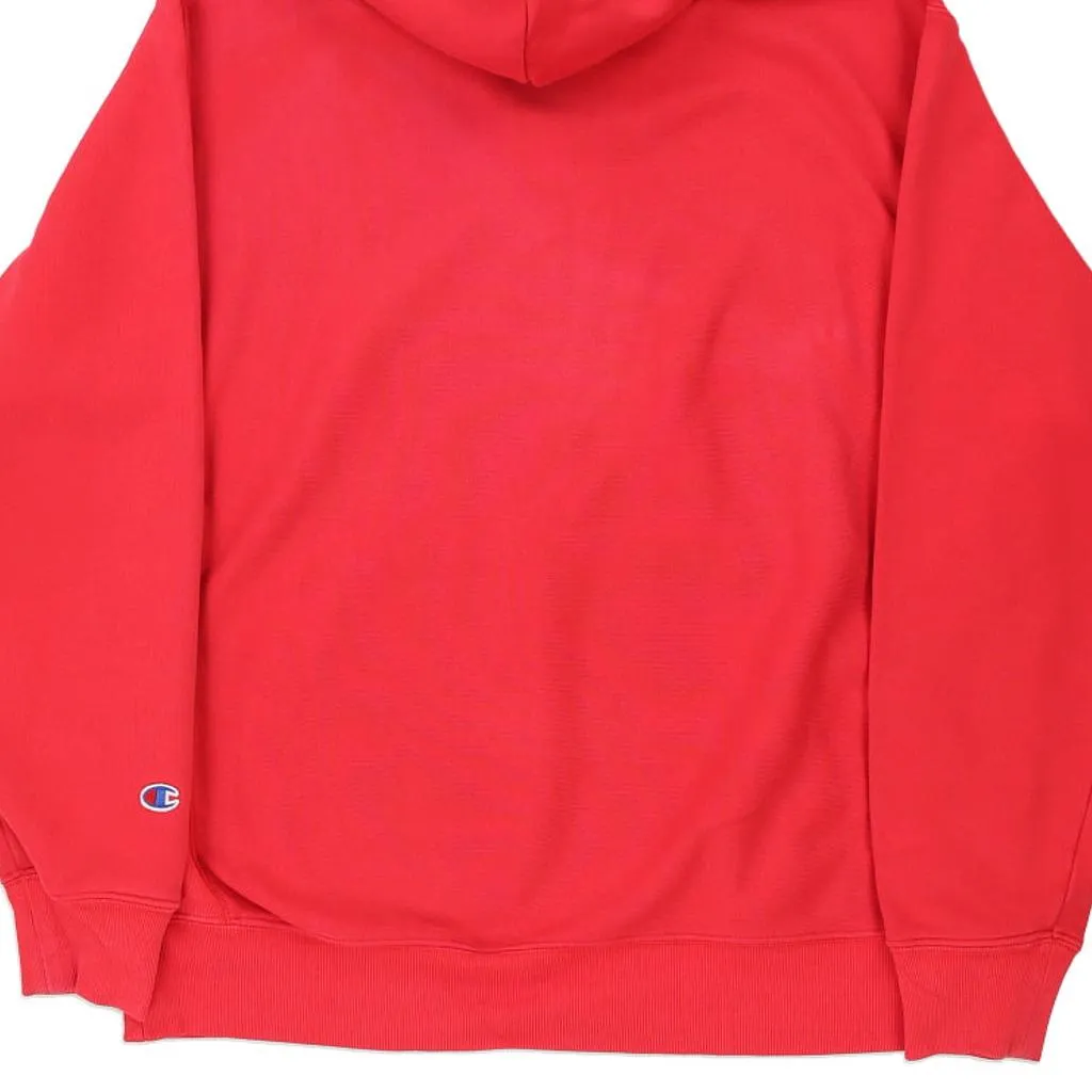 Reverse Weave Champion Hoodie - Large Red Cotton Blend