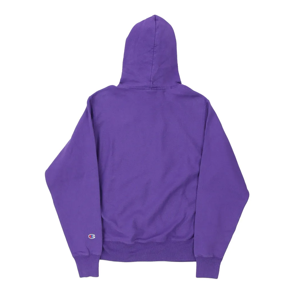 Reverse Weave Champion Hoodie - Small Purple Cotton Blend