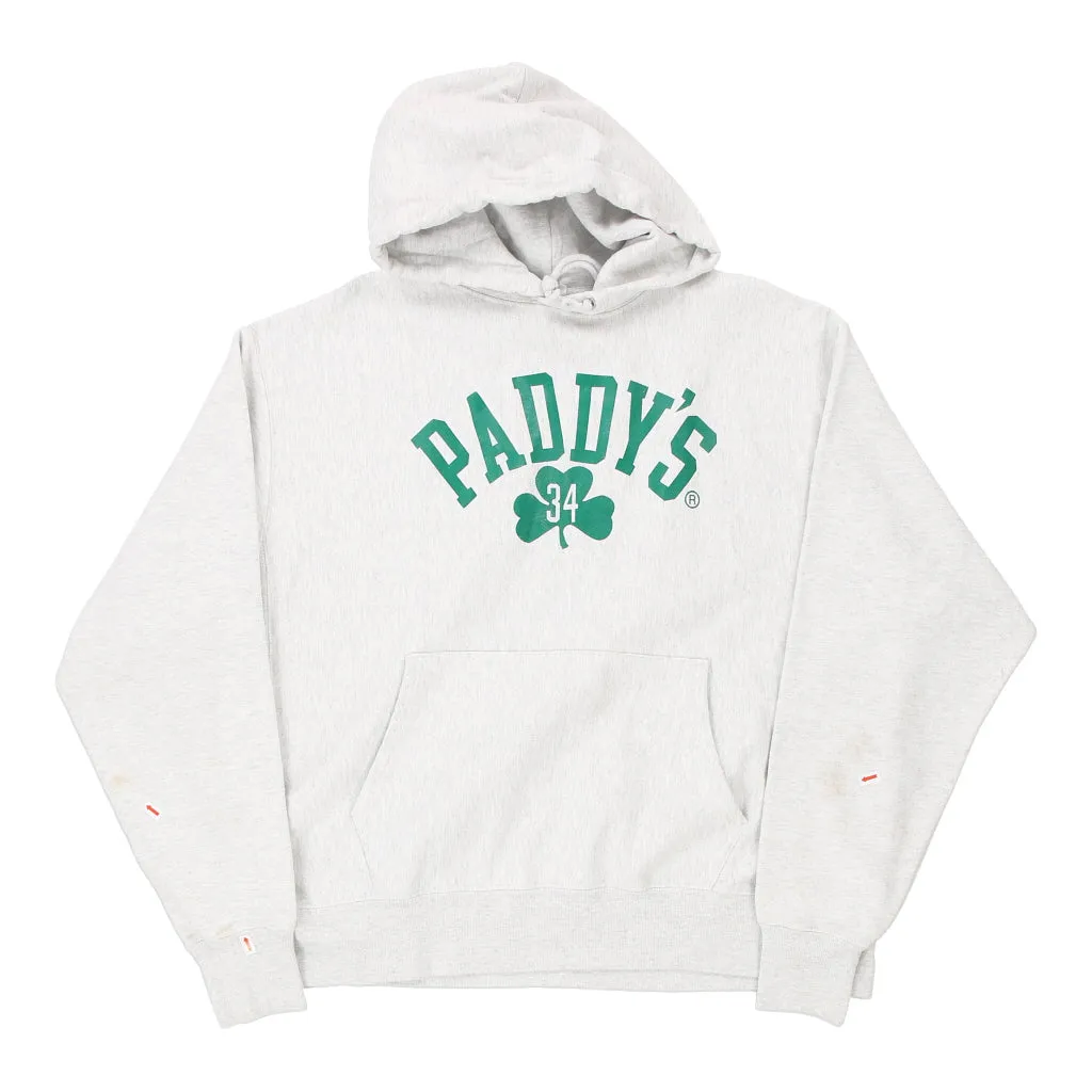 Reverse Weave Paddy's Champion Hoodie - XL White Cotton Blend