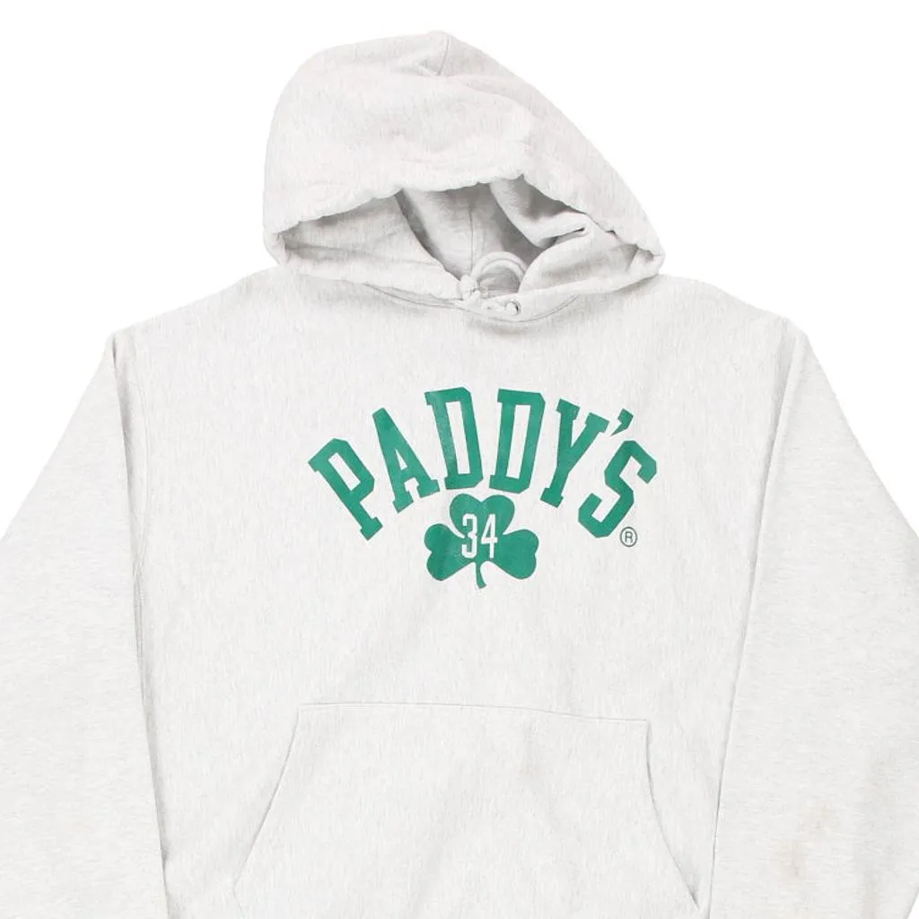 Reverse Weave Paddy's Champion Hoodie - XL White Cotton Blend