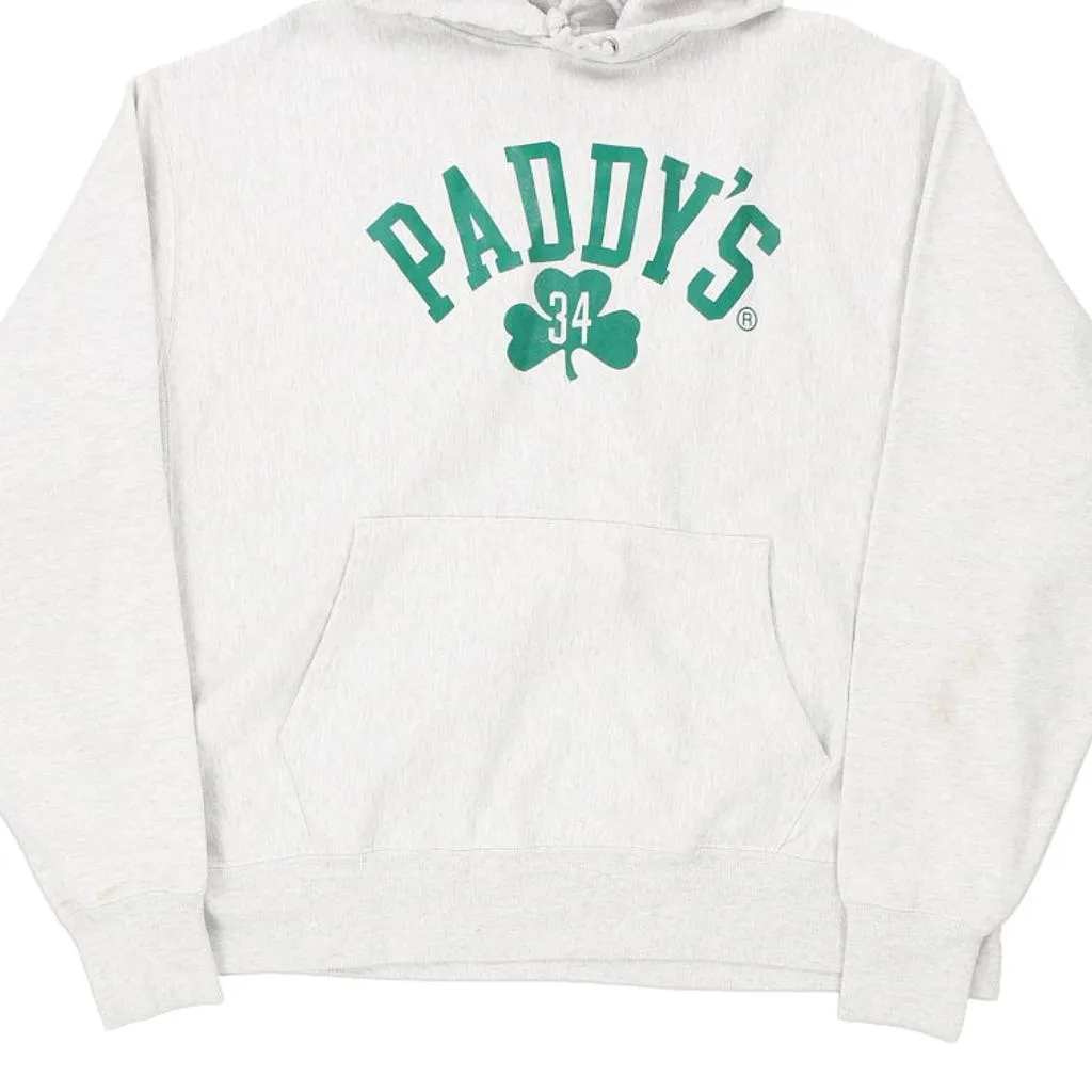 Reverse Weave Paddy's Champion Hoodie - XL White Cotton Blend