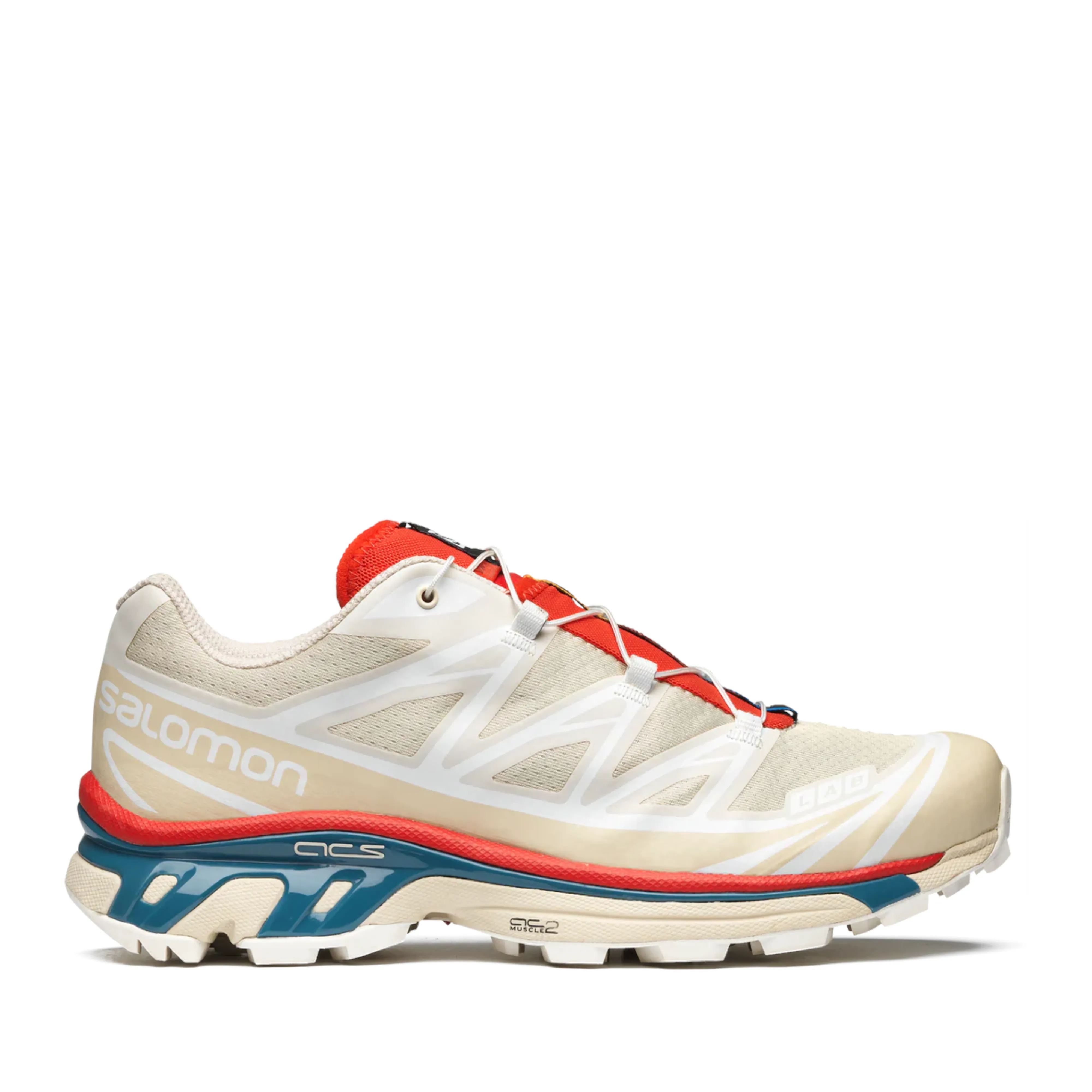 Salomon  XT-6 Almond Milk / Bleached Sand / Aurora Red 