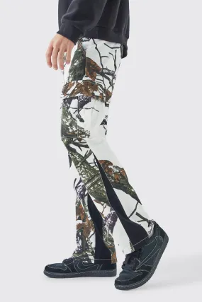 Slim Flare Forrest Camo Gusset Cargo Pants