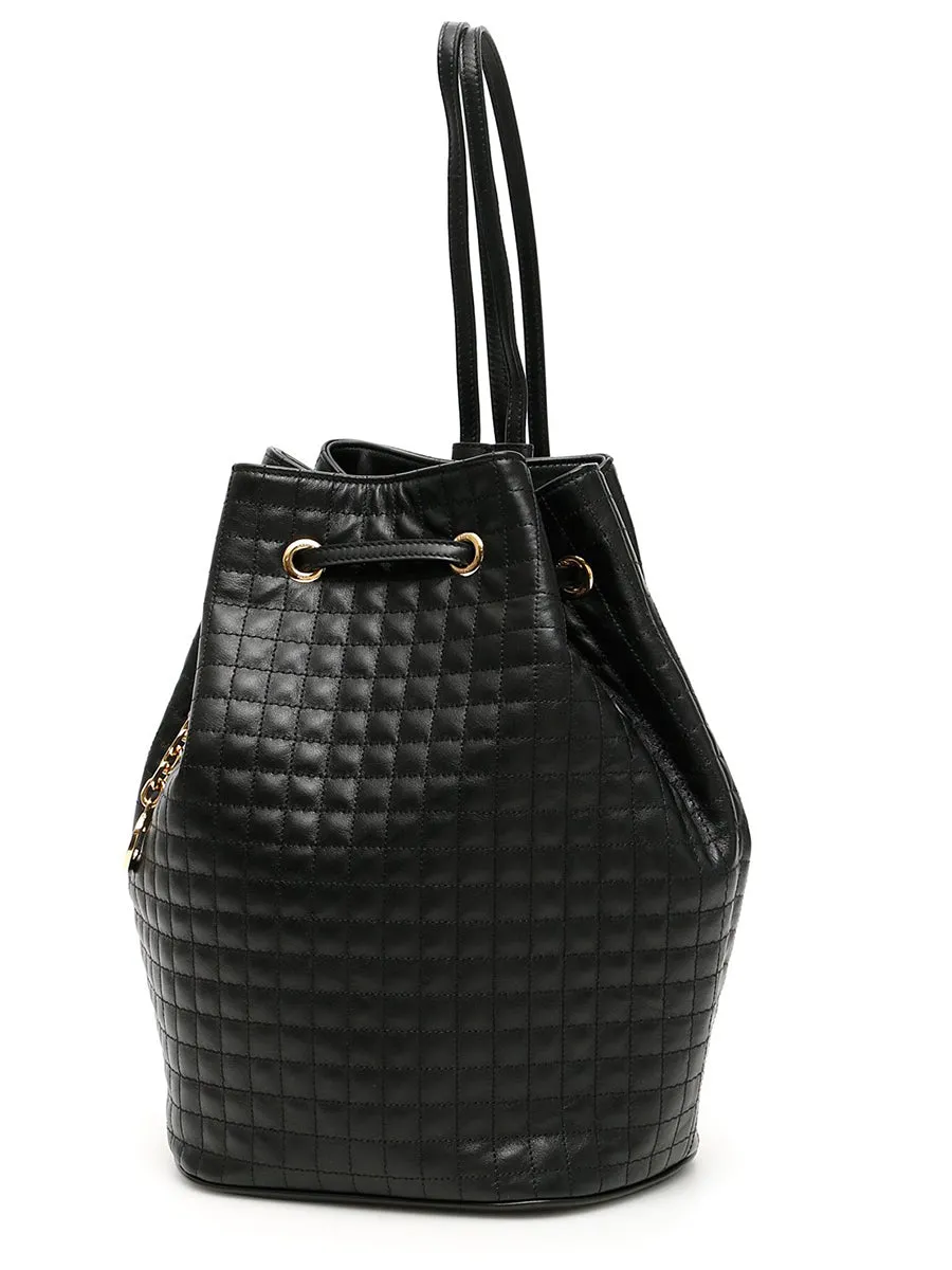 Small Backpack in Black Quilted Calfskin