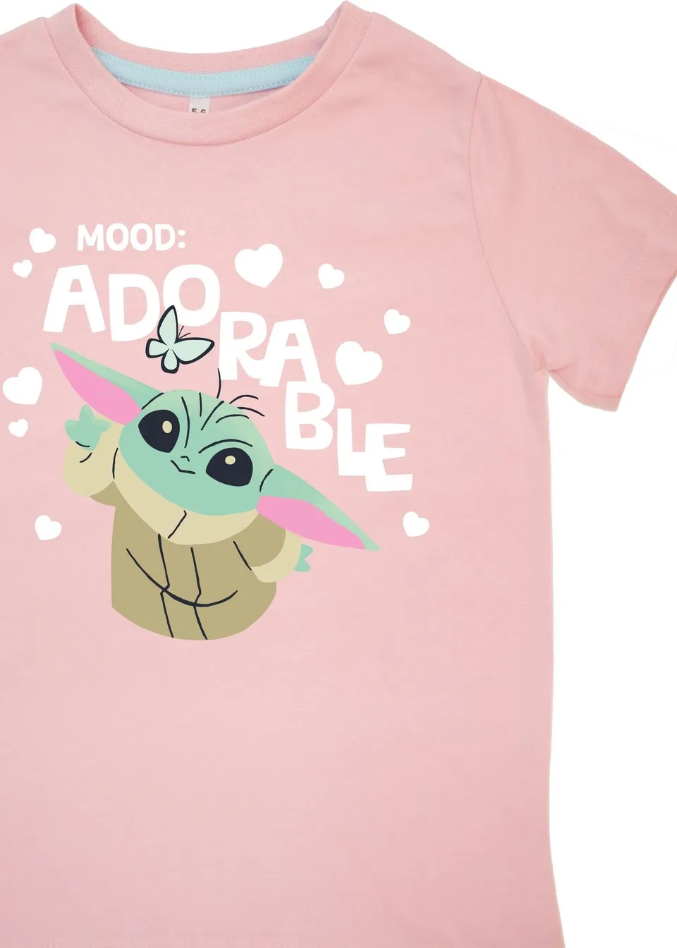 Star Wars The Mandalorian Adorable Kids Baby Pink Hearts Pyjamas (3-8 Years)