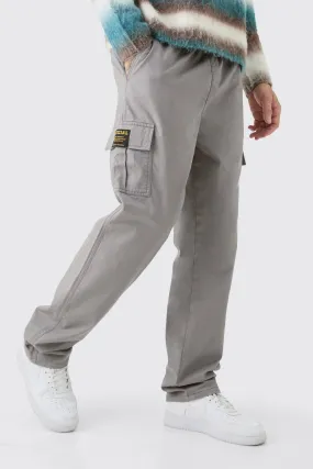 Tall Fixed Waist Twill Straight Leg Cargo Tab Pants