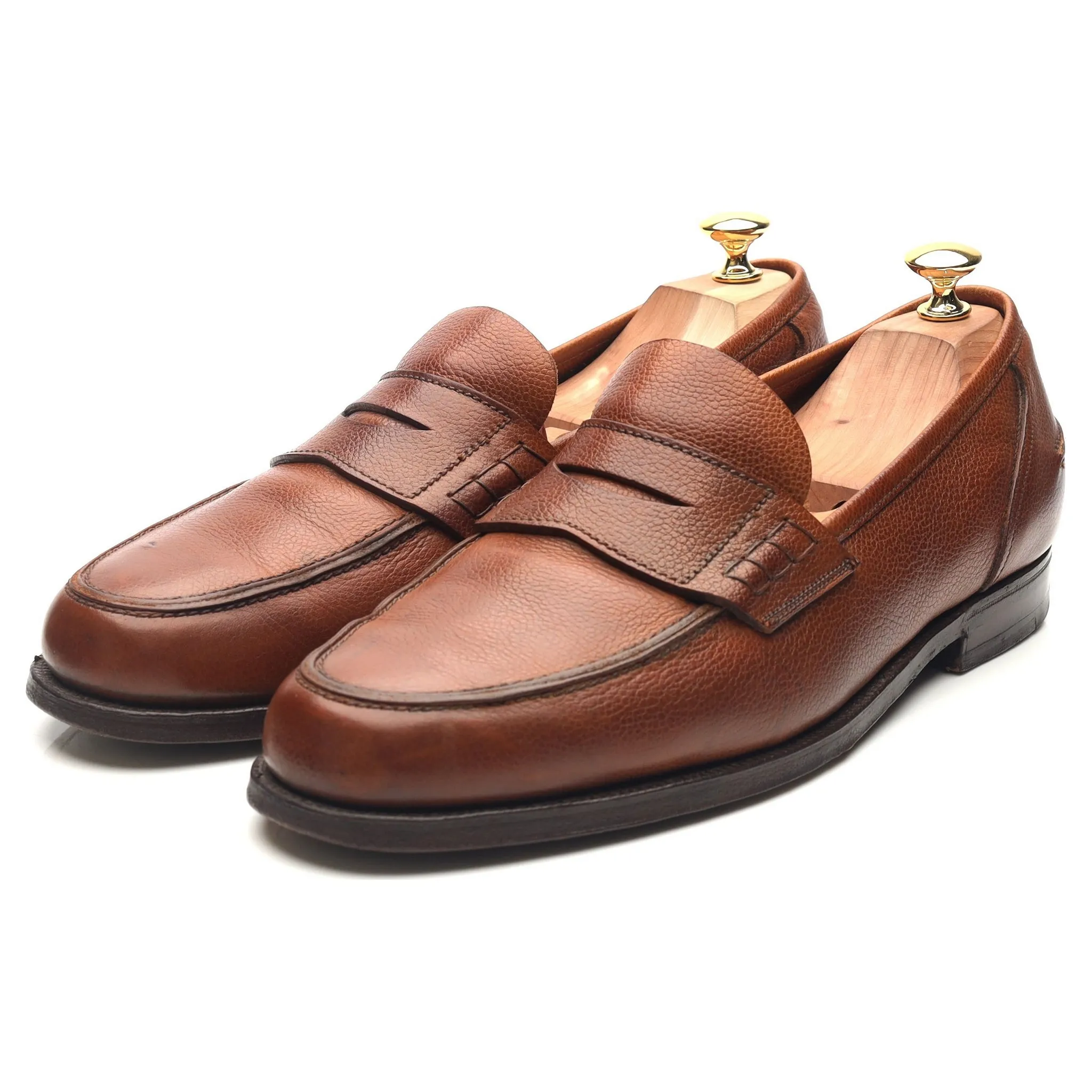 Tan Brown Leather Loafers UK 11 E