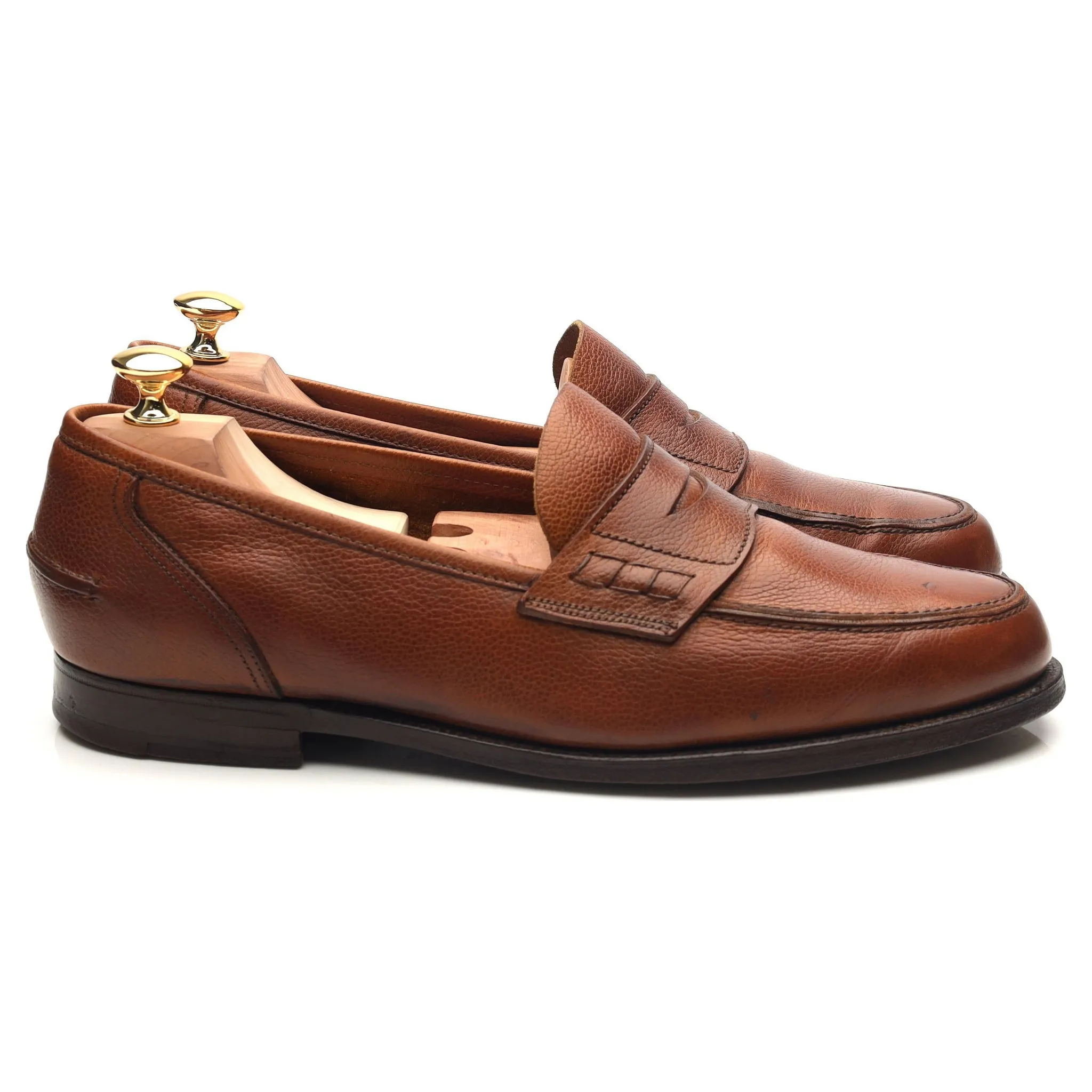 Tan Brown Leather Loafers UK 11 E