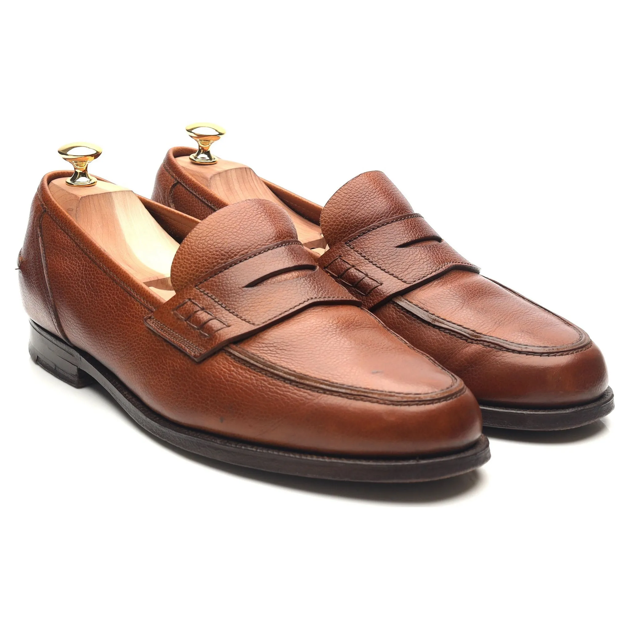 Tan Brown Leather Loafers UK 11 E