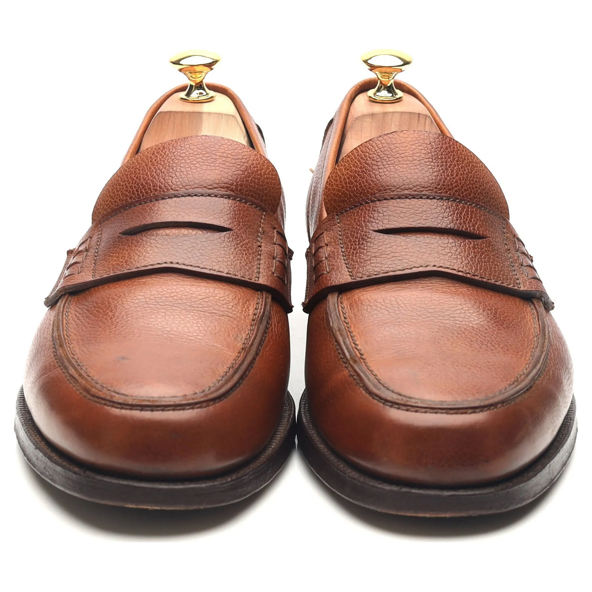 Tan Brown Leather Loafers UK 11 E