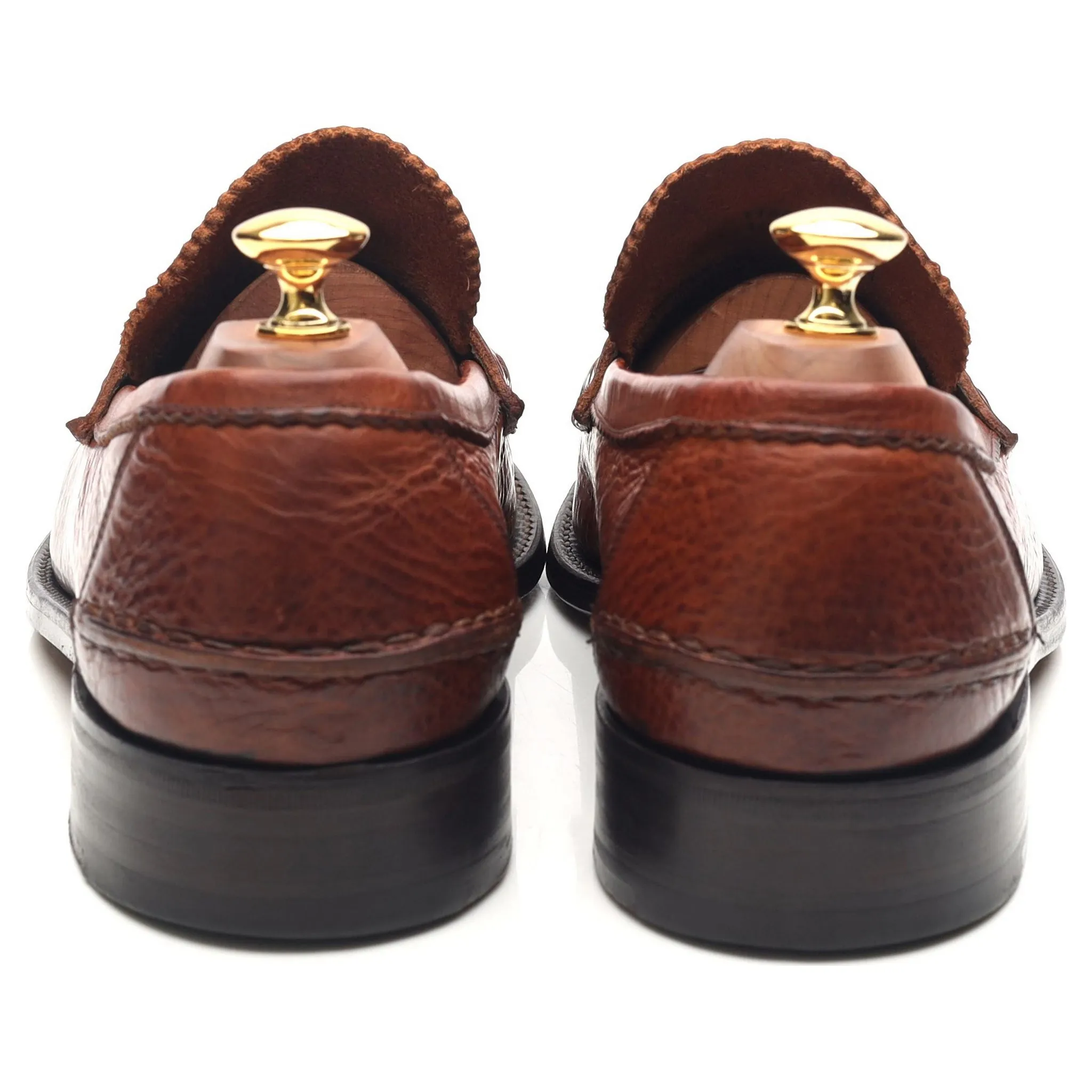 Tan Brown Leather Loafers UK 9.5 F