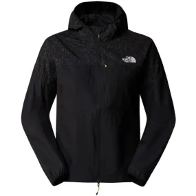 THE NORTH FACE-W HIGHER RUN WIND JACKET TNF BLACK/TNF BLACK TRAIL REFLECTIVE PRINT  - Trail running jacket