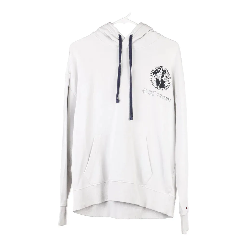 Tommy Jeans Spellout Hoodie - Small White Cotton