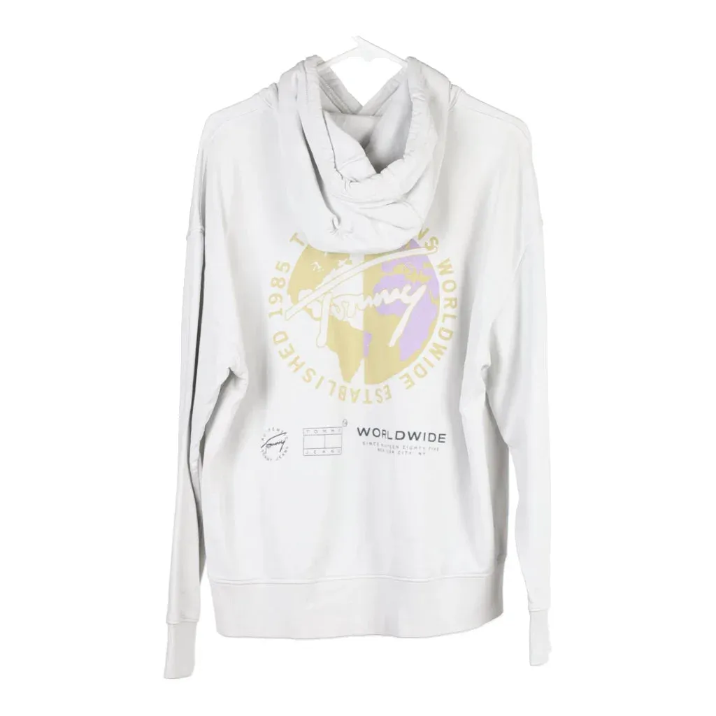 Tommy Jeans Spellout Hoodie - Small White Cotton