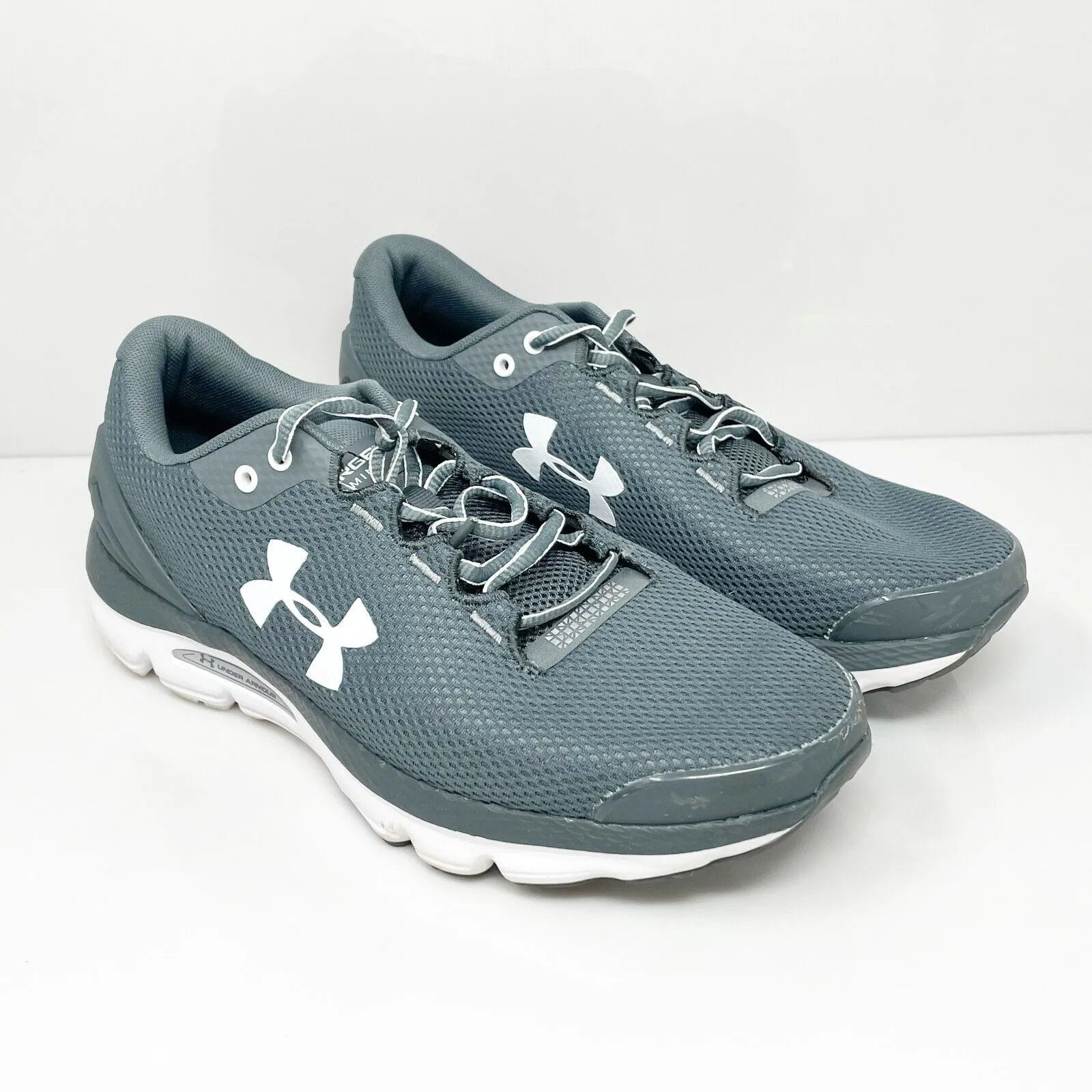 Under Armour Mens Charged Gemini 3023276-103 Gray Running Shoes Sneakers Size 9