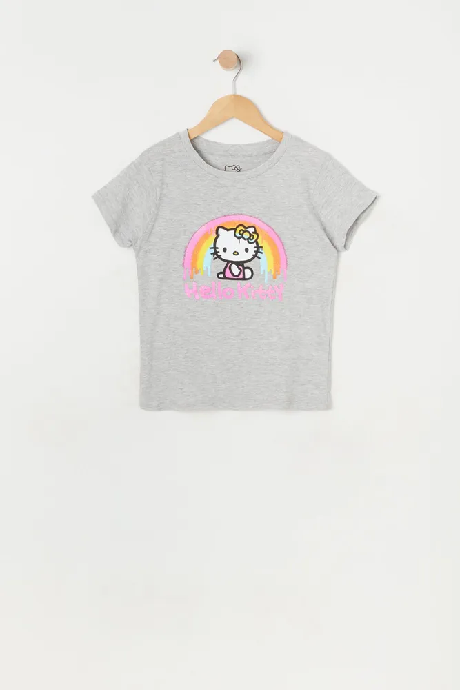 Urban Kids Girls Hello Kitty Rainbow Graphic T-Shirt