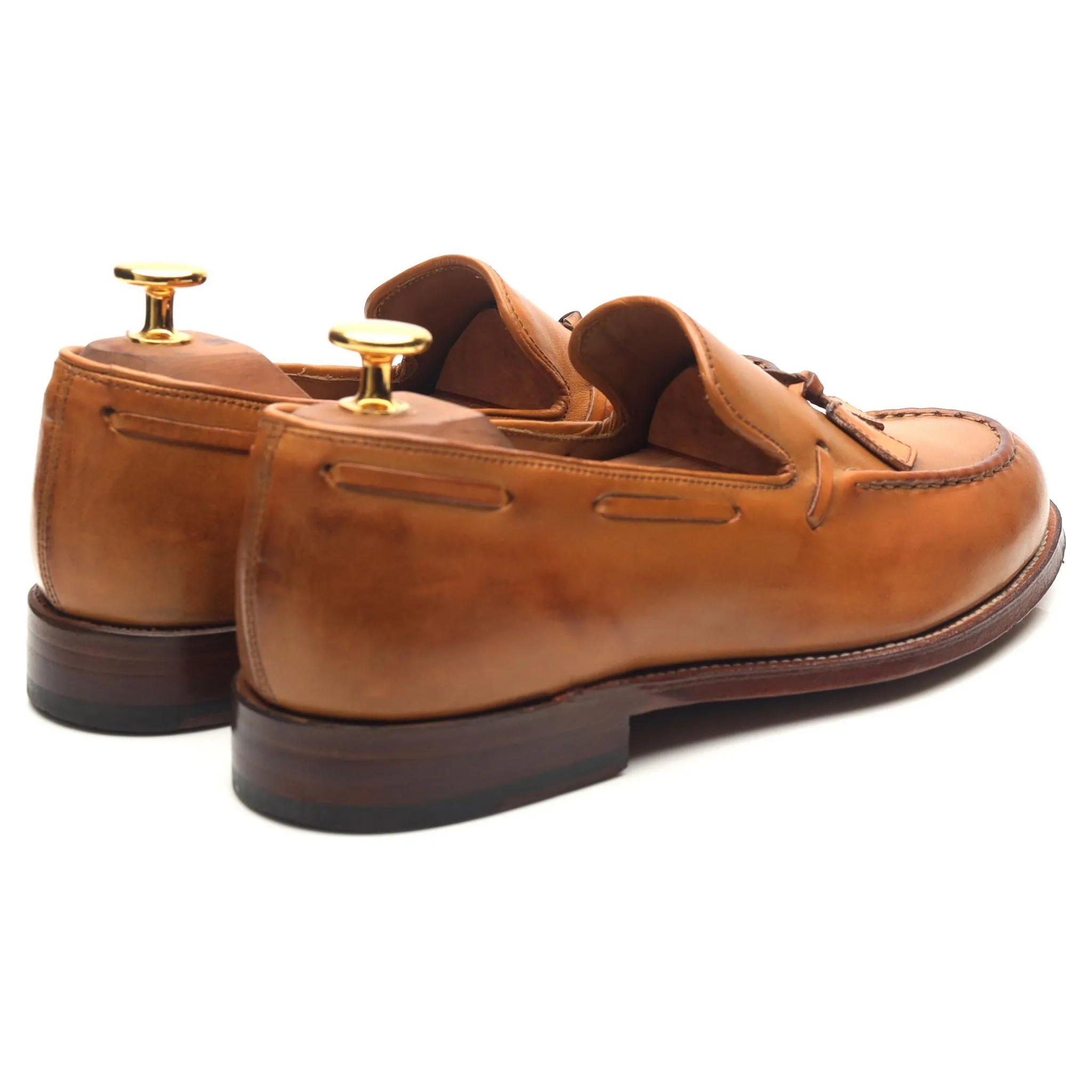 Women's Tan Brown Leather Loafers UK 6