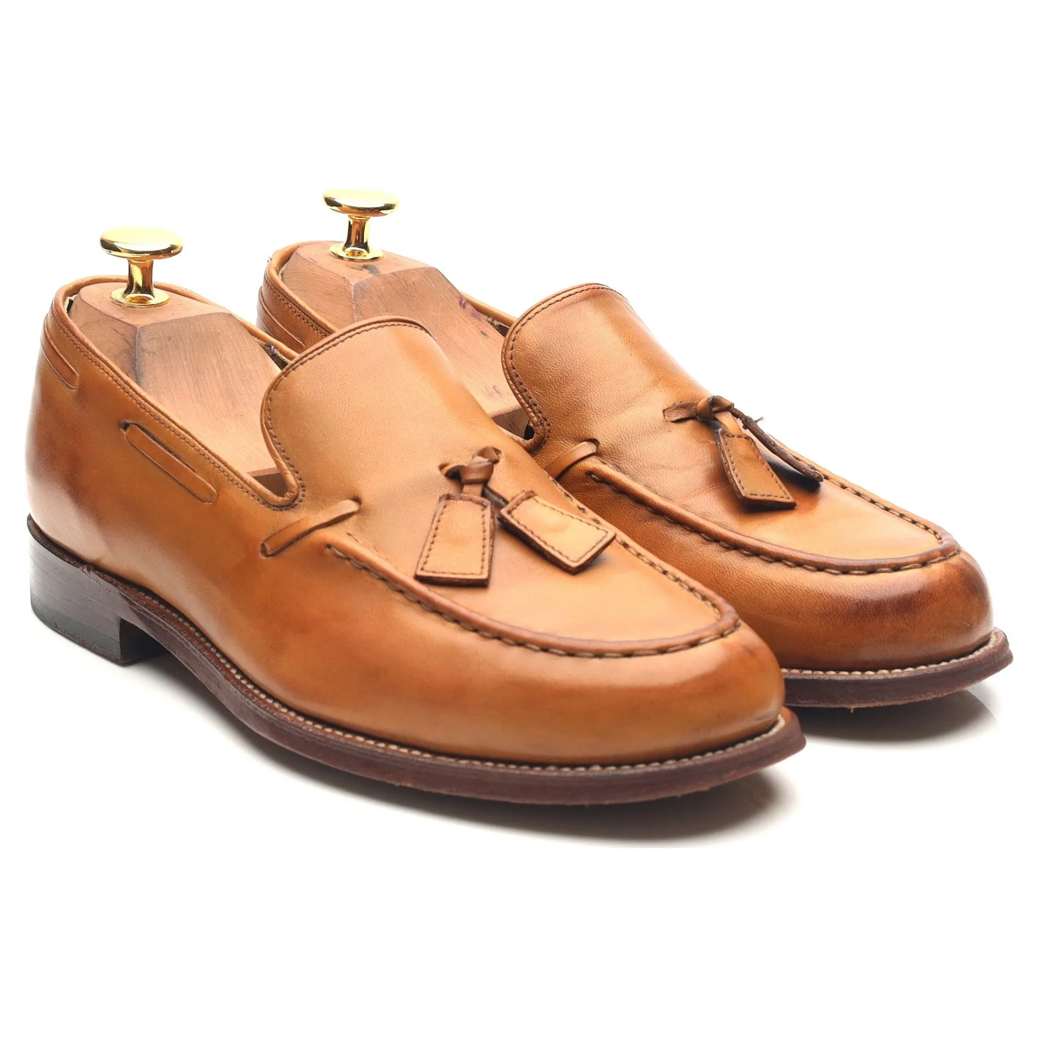 Women's Tan Brown Leather Loafers UK 6