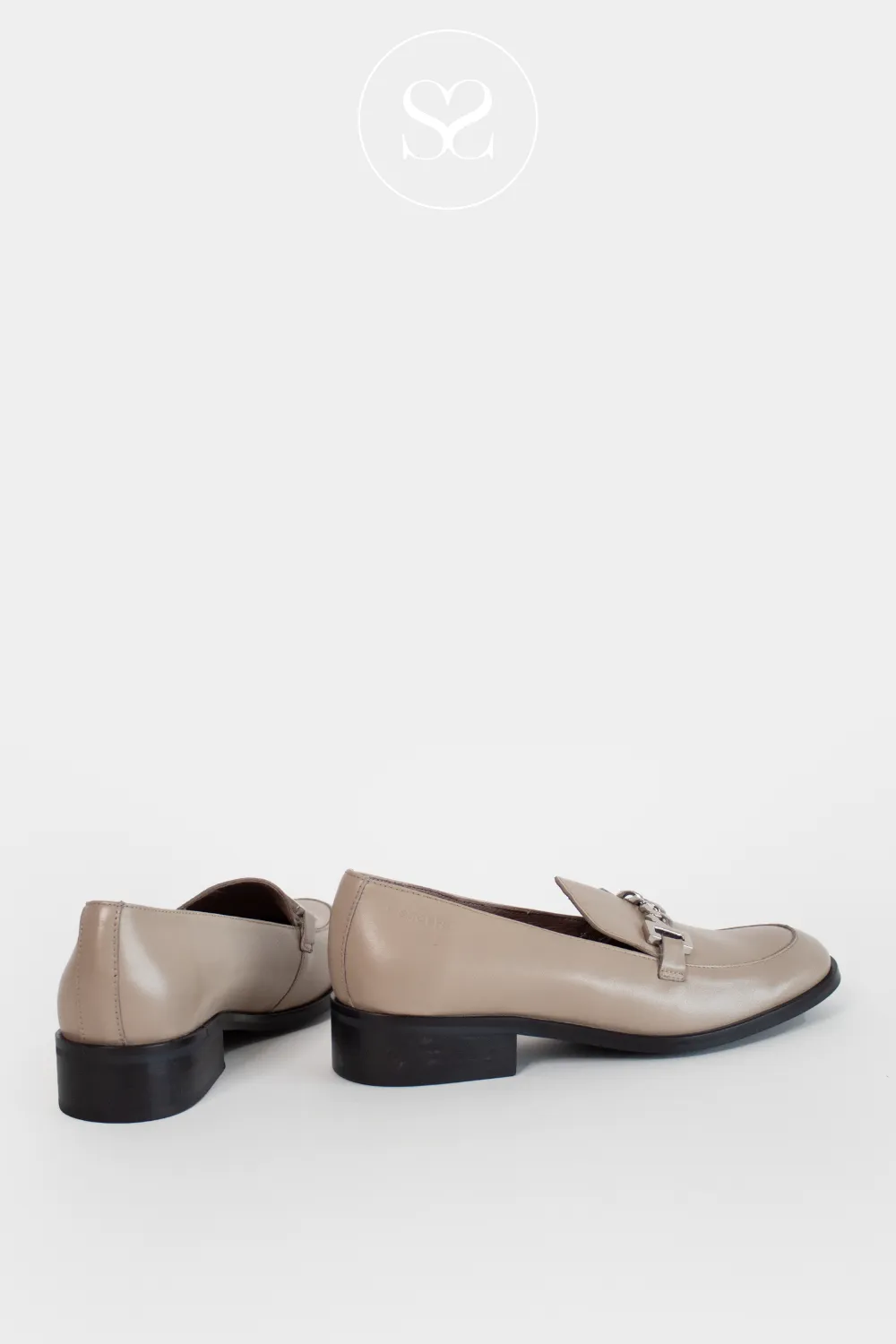 WONDERS C-7412 TAUPE LEATHER BLOCK HEEL LOAFERS