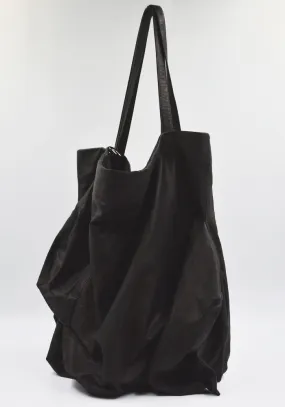 YOHJI YAMAMOTO DISCORD DA-I72-798 UNEVENNISS LEATHER TOTE BAG BLACK