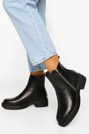 Zip Detail Chunky Chelsea Boots